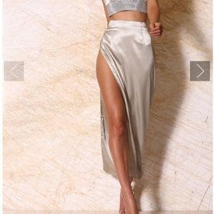 Meshki light olive skirt